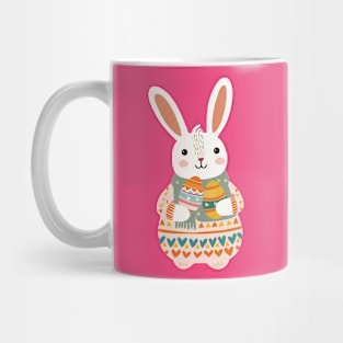 happy easter rabbit bunny easter eggs Mug